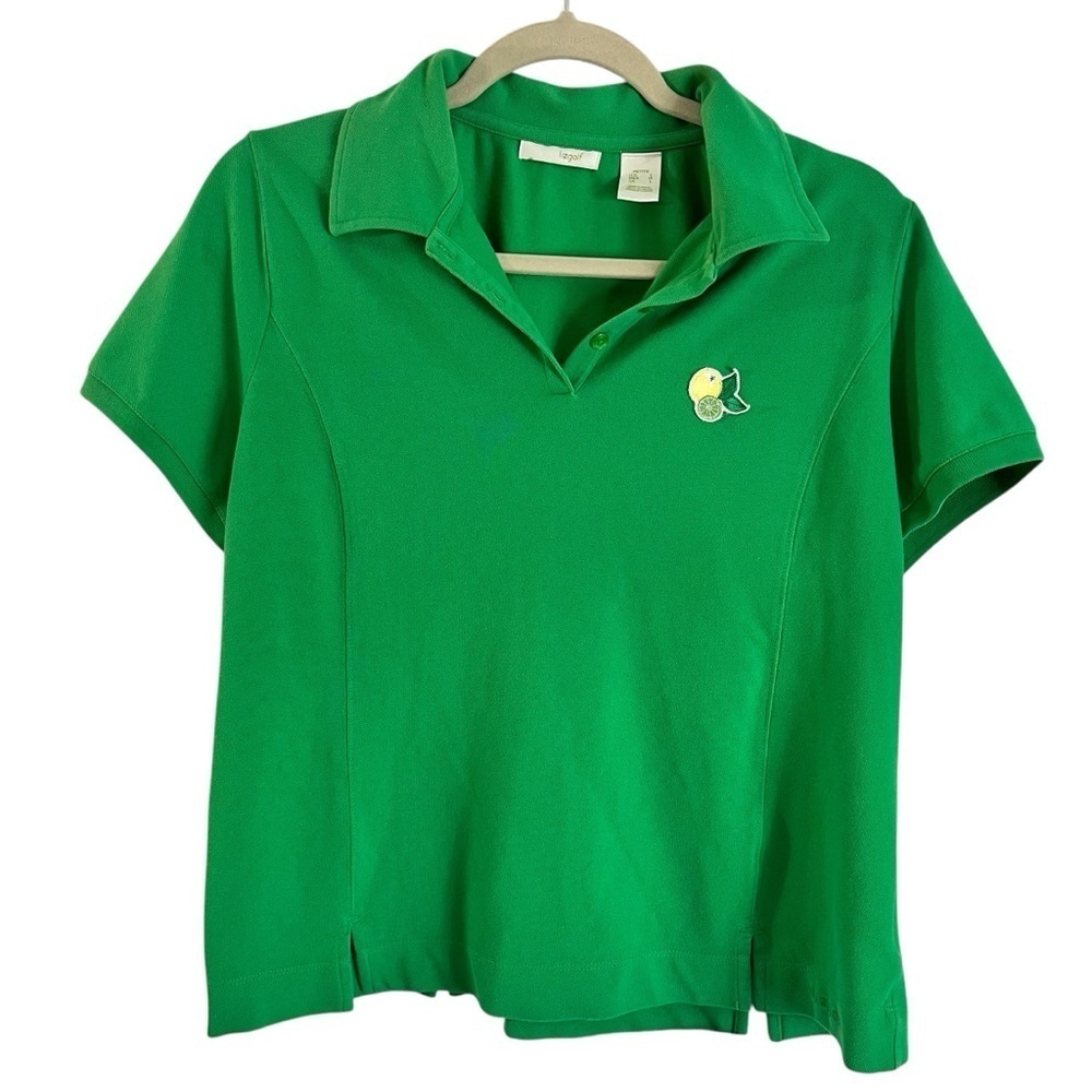 Liz Golf Liz Claiborne Polo Shirt Women's Size Petite Large Short Sleeve Green